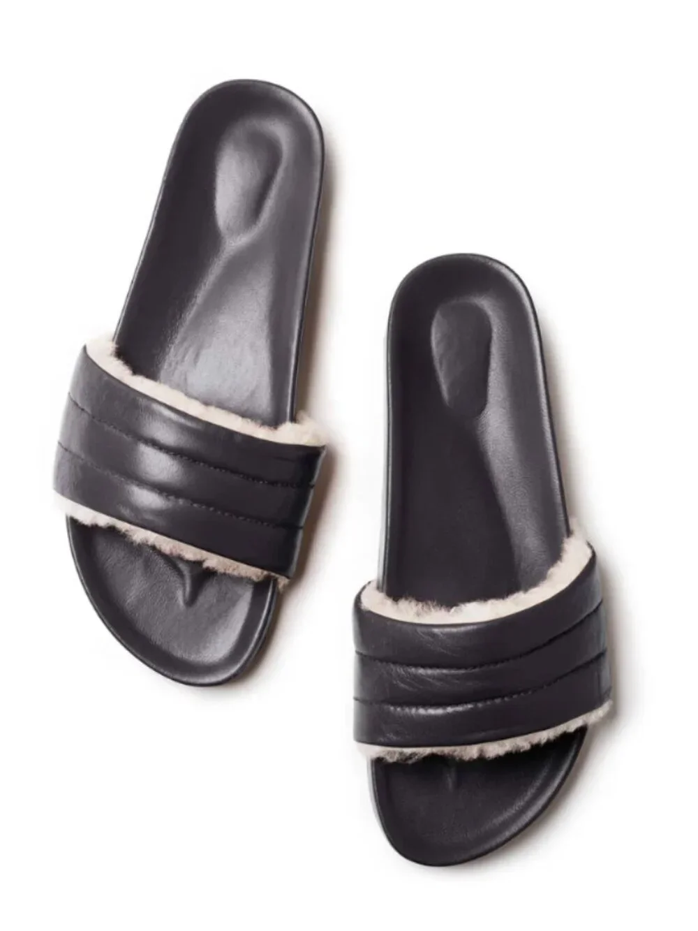 SCHU | Levanto Slide with Fleece in Black